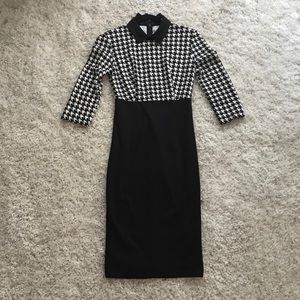 Cute Black & White Houndstooth Dress